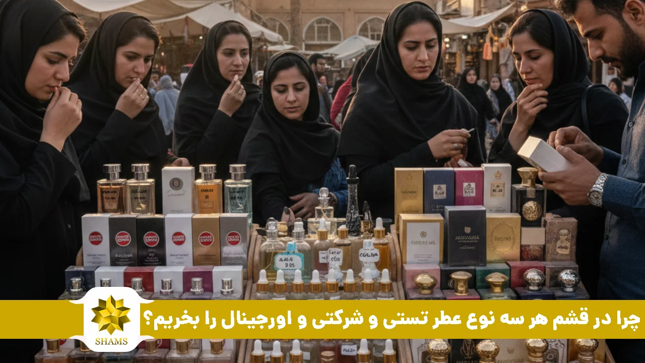 چرا در قشم هر سه نوع عطر تستی و شرکتی و اورجینال را بخریم؟